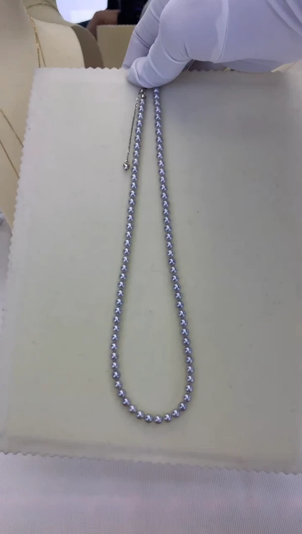 银S925镶嵌DA海水珍珠 GD093 4.5-5 真多麻串链