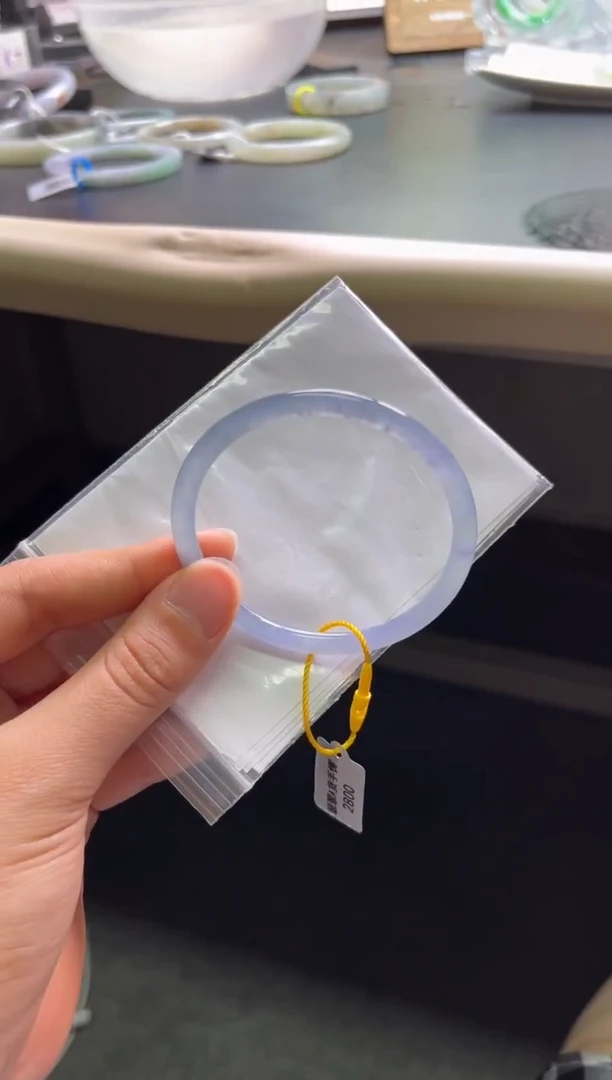 未镶嵌手镯定制翡翠55-56冰紫「定制不退不换」