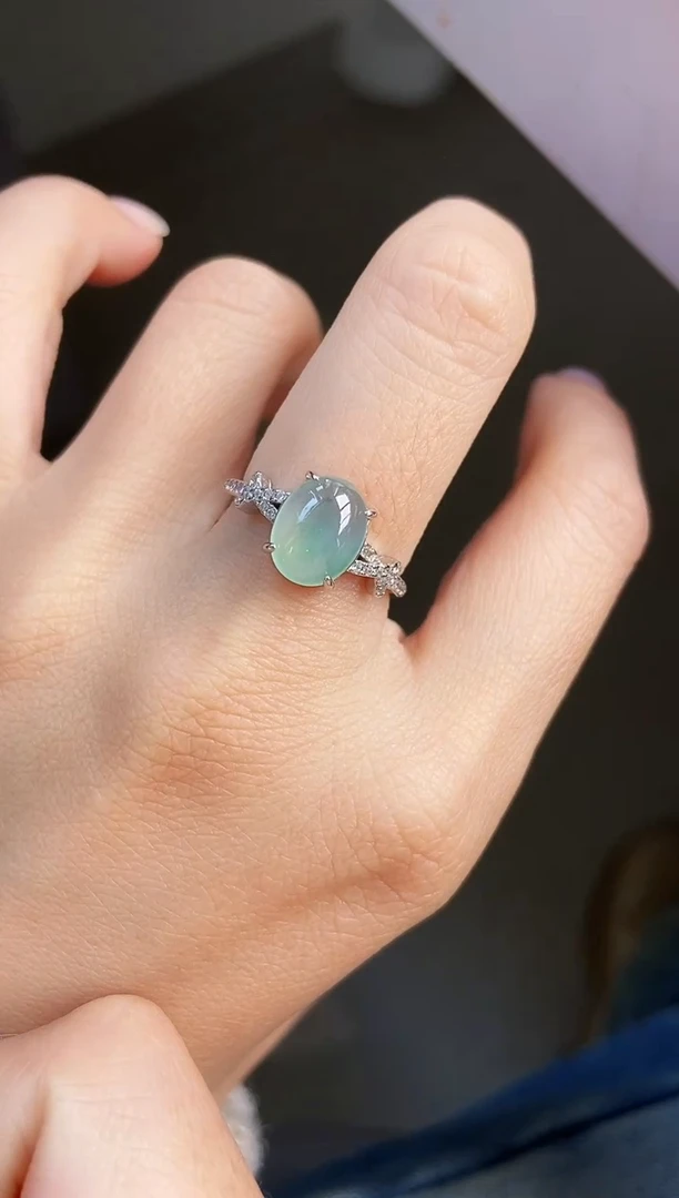 银S925镶嵌戒指翡翠12