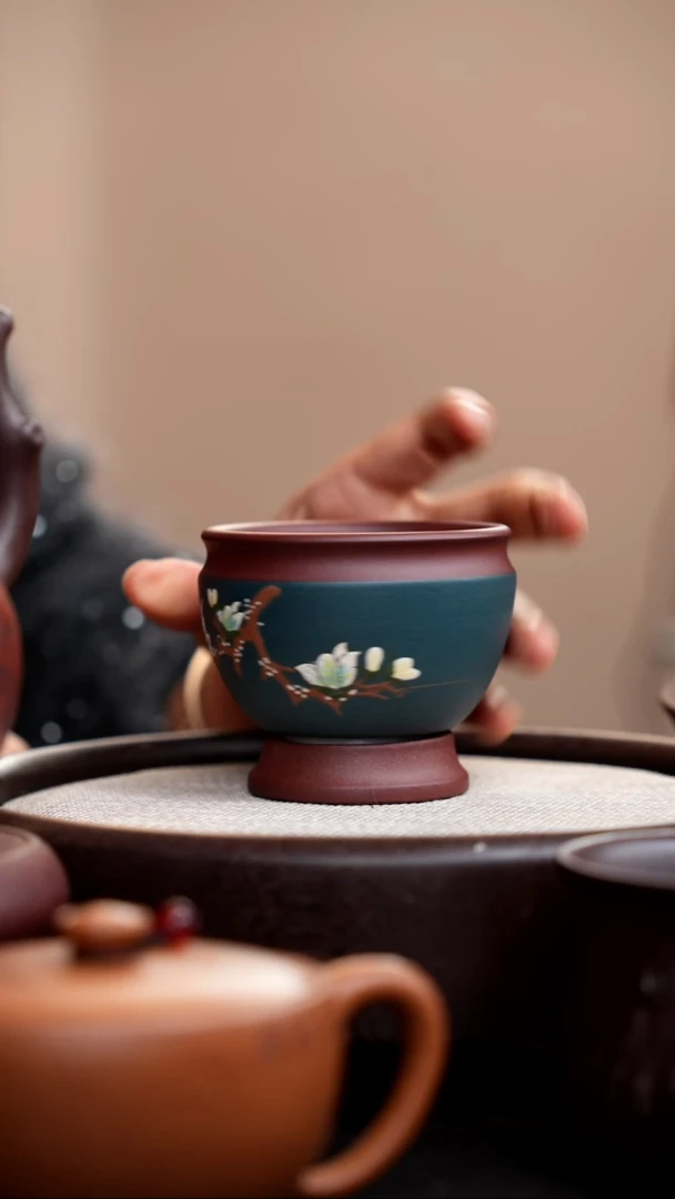 【闪购商品】紫砂茶壶民国绿粉浆玉兰转转杯