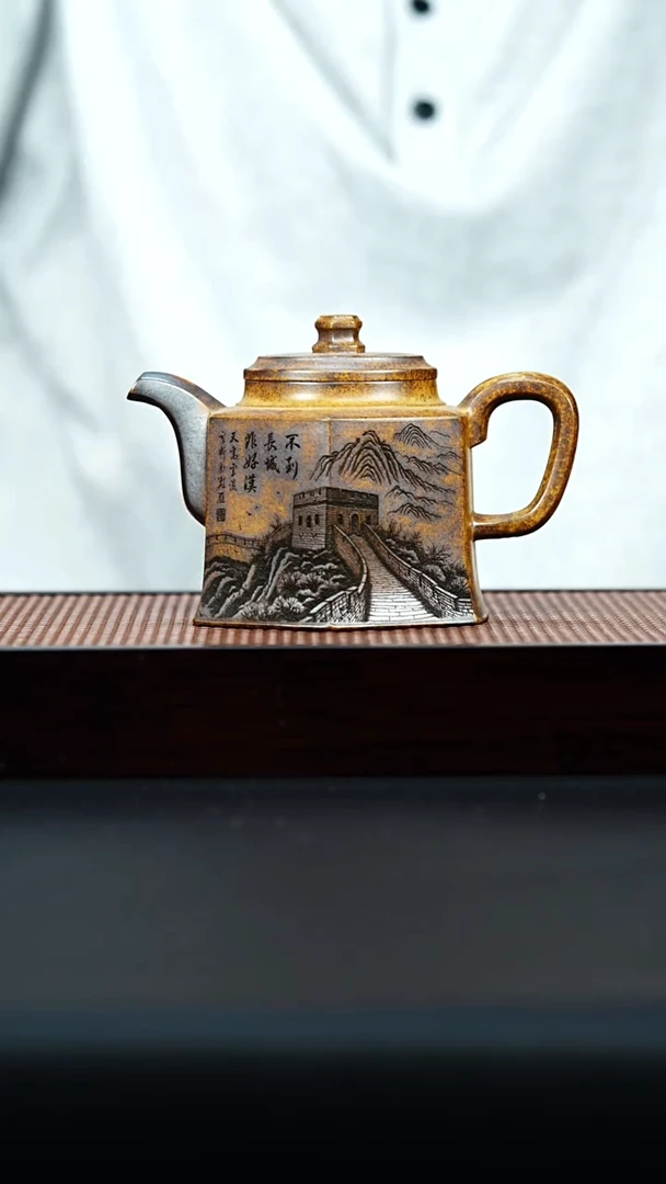 茶壶紫砂宜兴紫砂 六方宫灯 龙骨金砂 李志佩