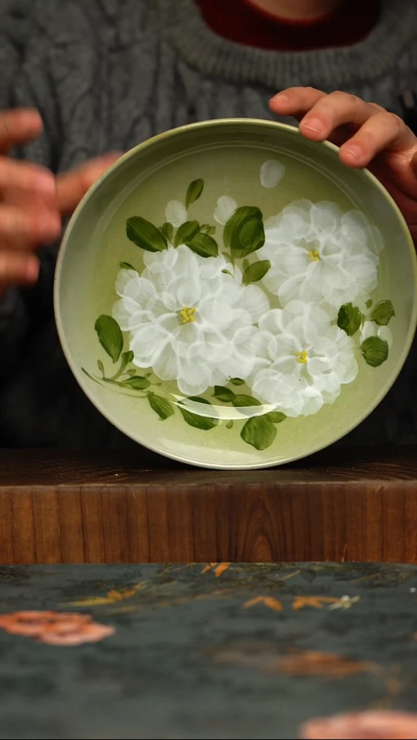 瓷片釉下彩手工手绘同款陶器