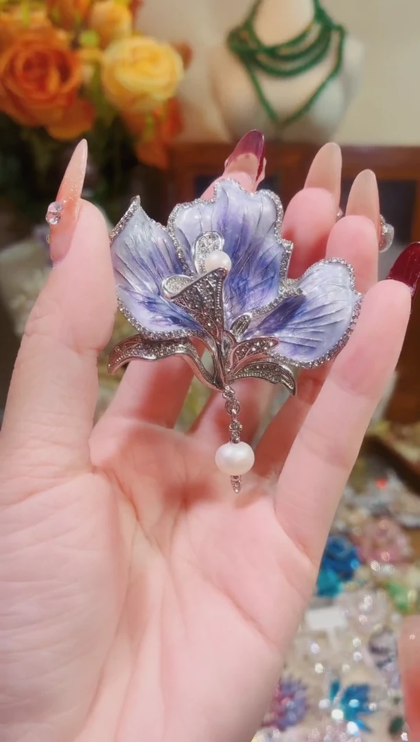 合成立方氧化锆铜合金紫瓣兰心