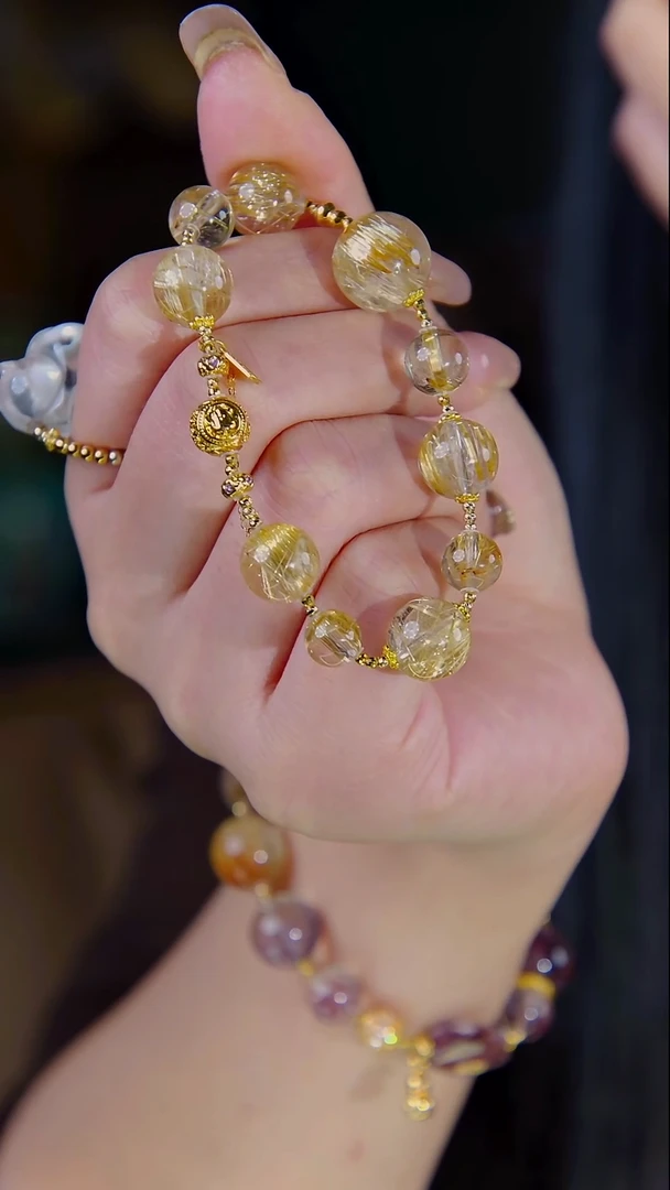 18K金镶嵌手链水晶维纳斯大板钛