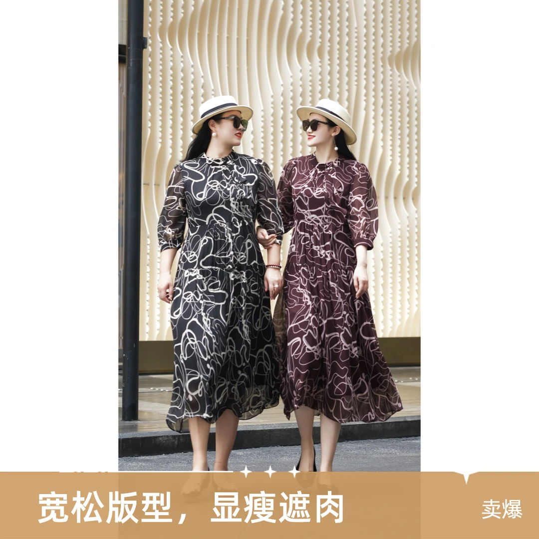 夏季新款显瘦高端大码连衣裙1977