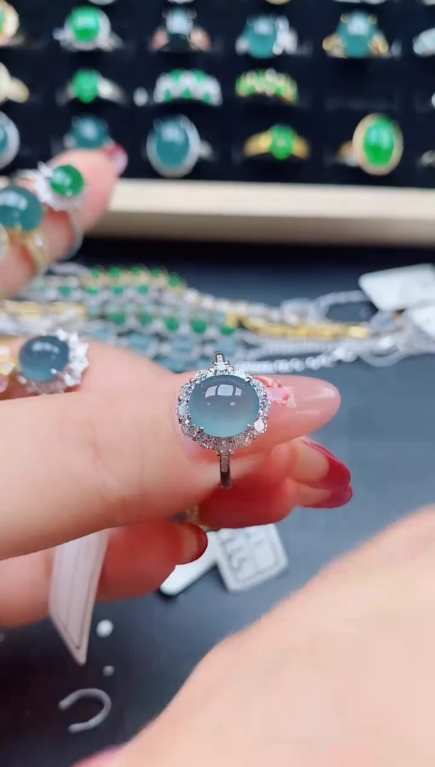 【闪购商品】翡翠戒指银S925镶嵌508050