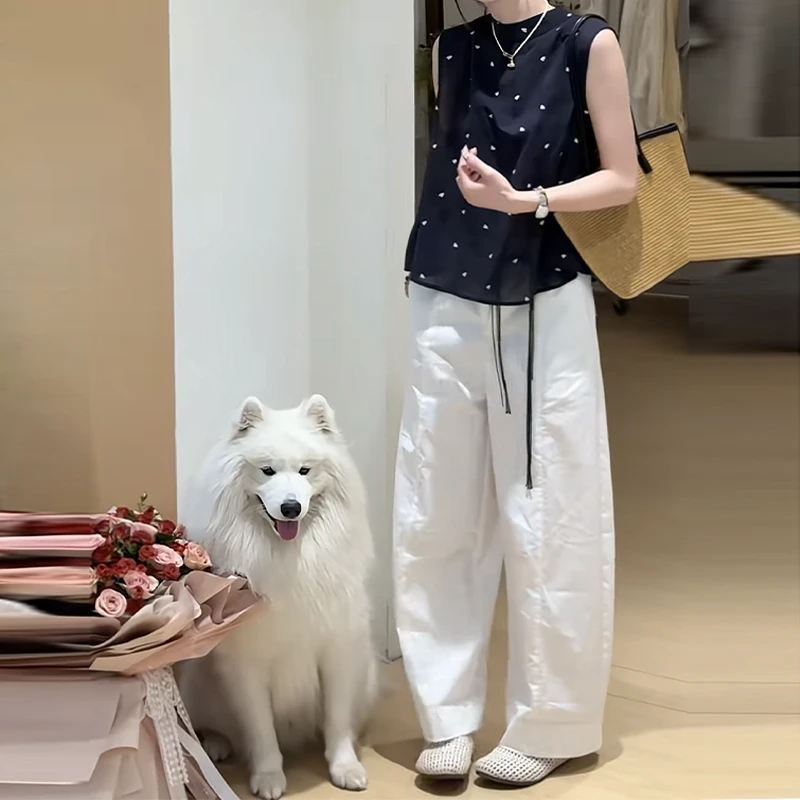 夏季超火一整套女装2025新款爆款波点短袖上衣百搭阔腿裤两件套潮