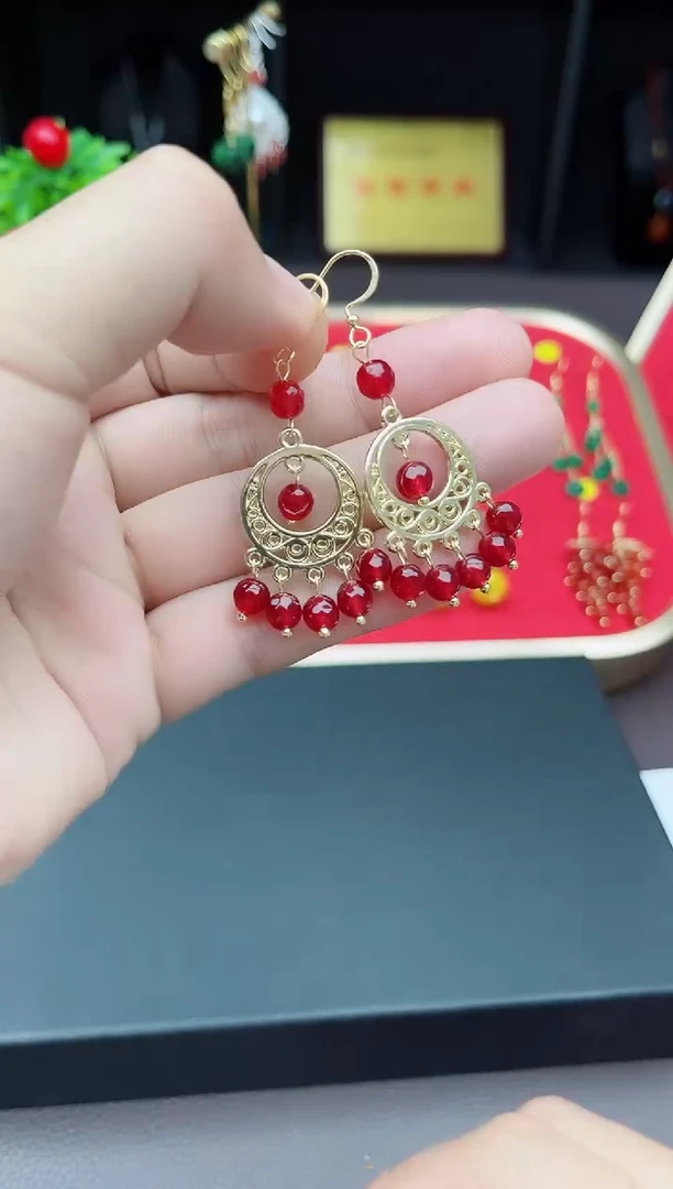【闪购商品】玛瑙/玉髓耳钉银S925镶嵌112000