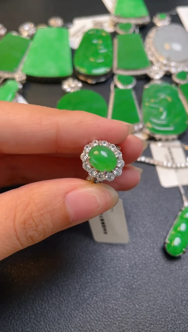 吊坠(不含链)银S925镶嵌翡翠吊坠