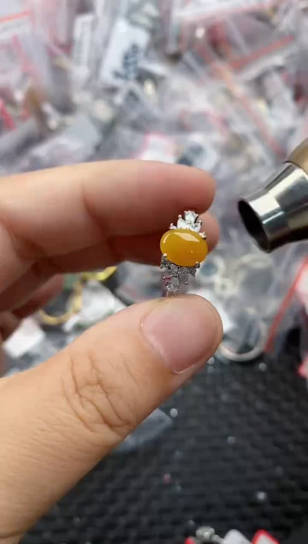 银S925镶嵌戒指翡翠222    2