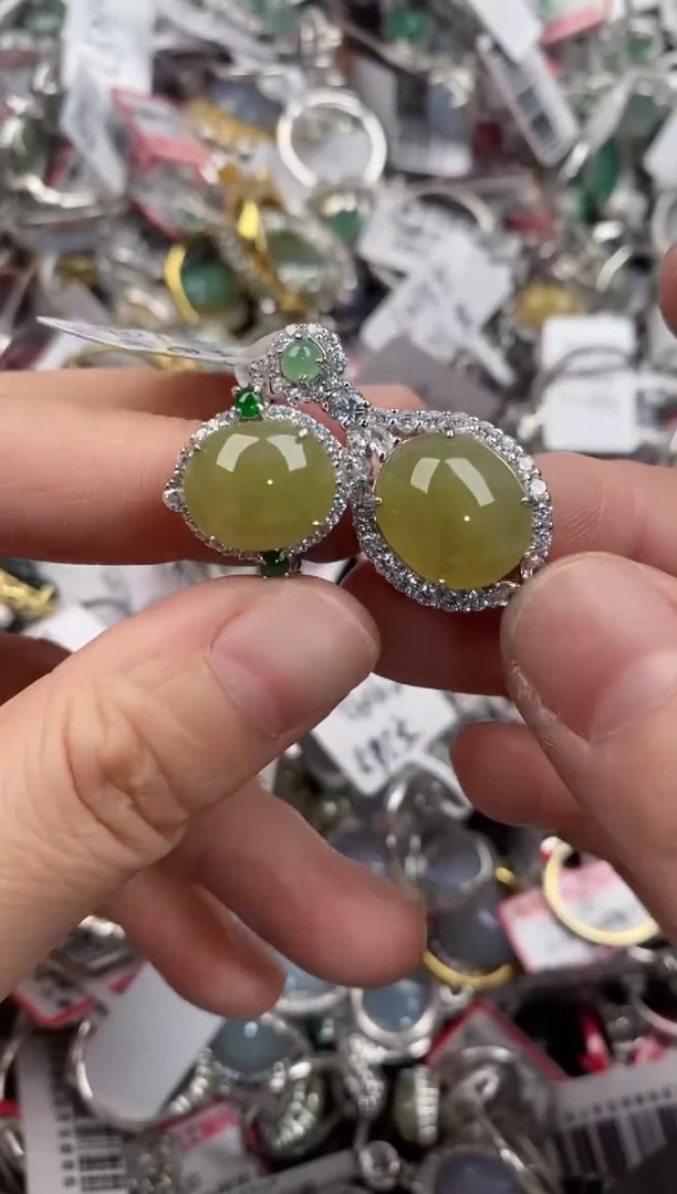 银S925镶嵌戒指翡翠555-----6