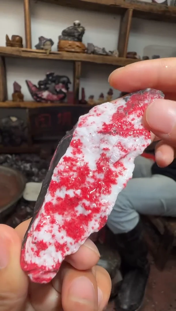 天然辰砂朱砂毛矿石13