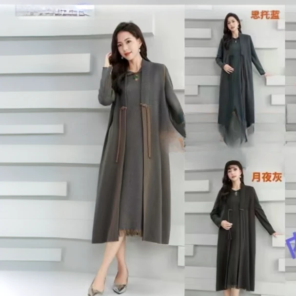 【胜华严选】复古气质长款针织高级感长裙两件套58986