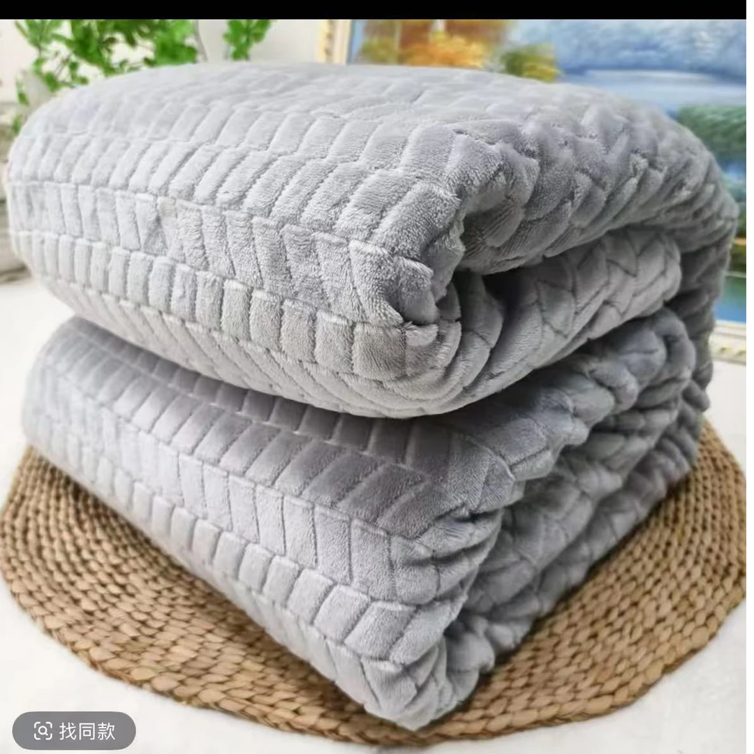【秋冬推荐】200X230.高级灰提花加厚毛毯.柔软.被套.亲肤舒适.加大