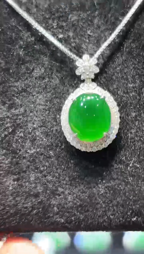 吊坠(不含链)9K金镶嵌翡翠多样性发货一件不含链