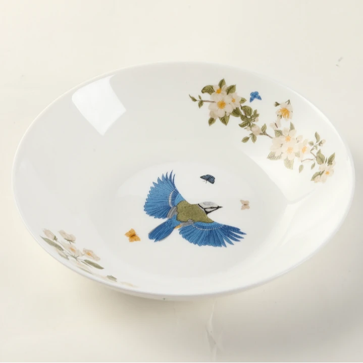 【A等品微瑕】瓦茨曼餐具花园与山雀20cm深盘 G01-0200MM-602