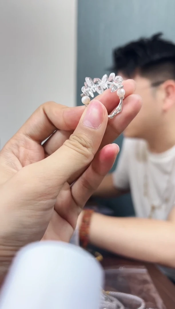 水晶手串银S925镶嵌弋****?白水戒指