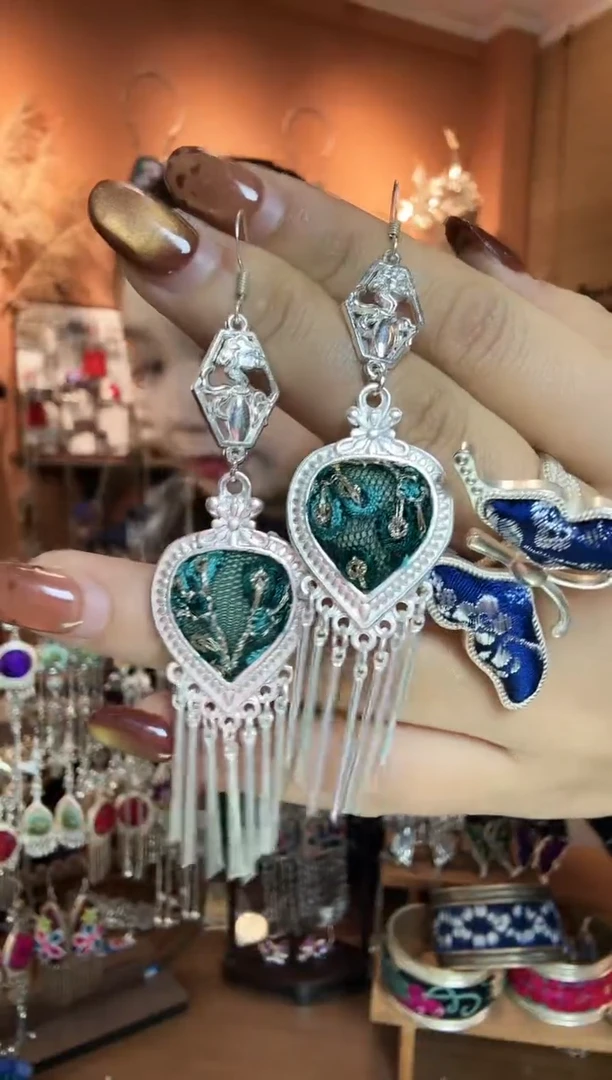 刺绣纯手工民族风耳环