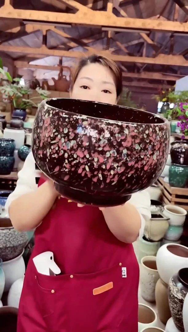 紫砂花盆高19 口25