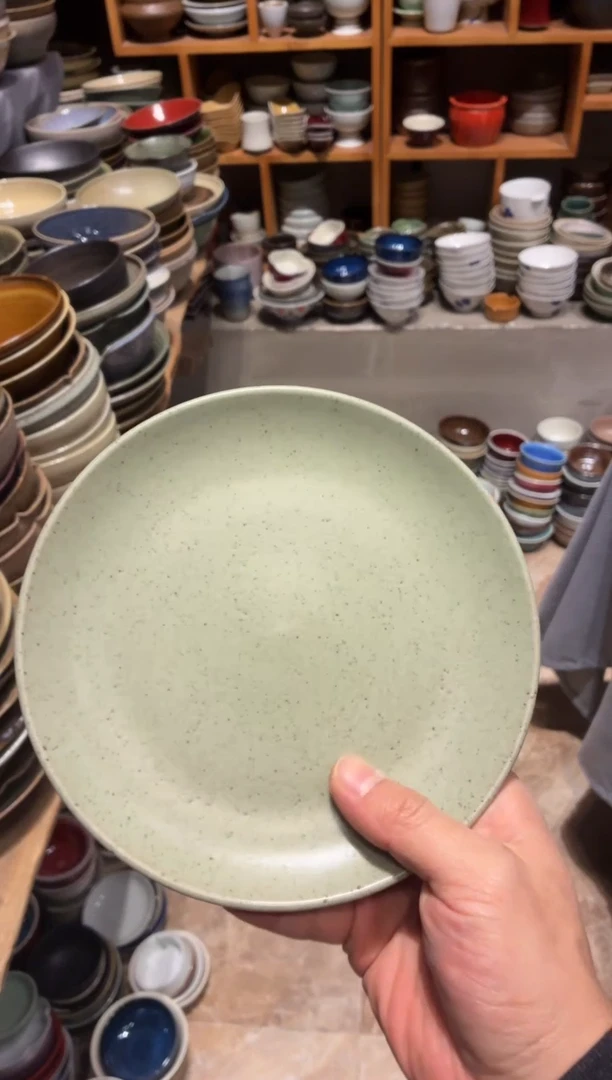 瓷片走**看586绿影手工小蝶1个