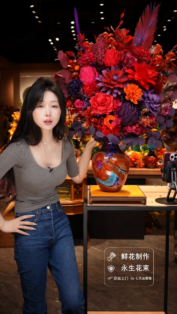 手工艺品琉璃手工花器花束空运包邮送货上门-以图片为准