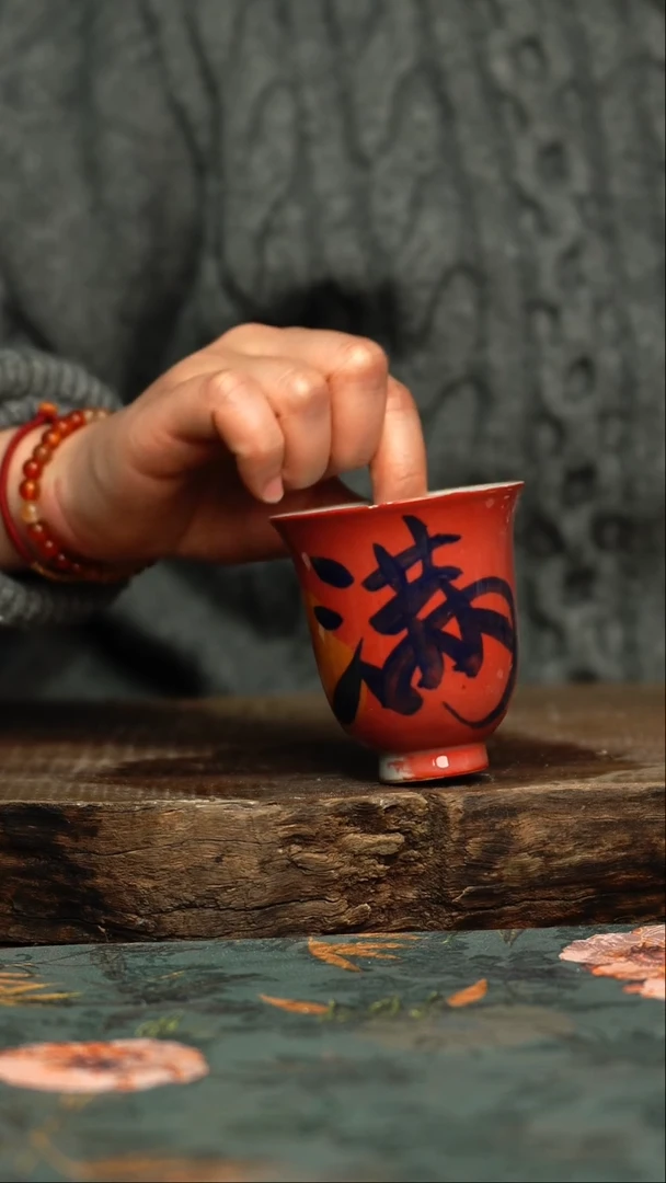 【闪购商品】杯釉下彩手工手绘同款陶器