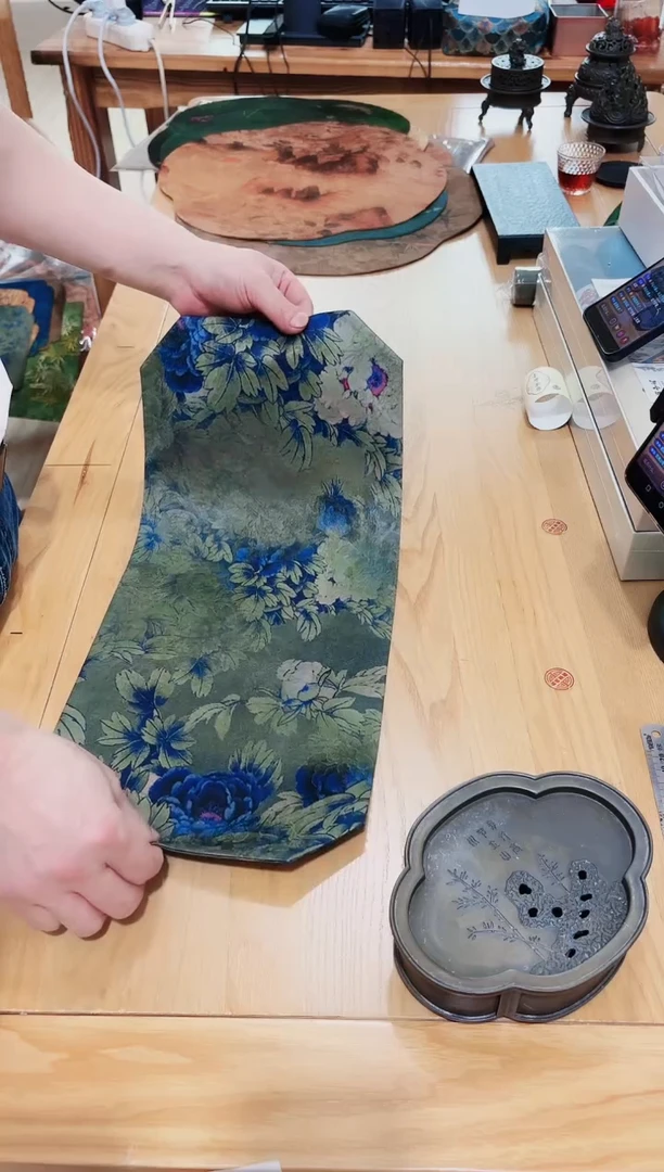 双面云纱手工缝制福贵 20*45CM干泡