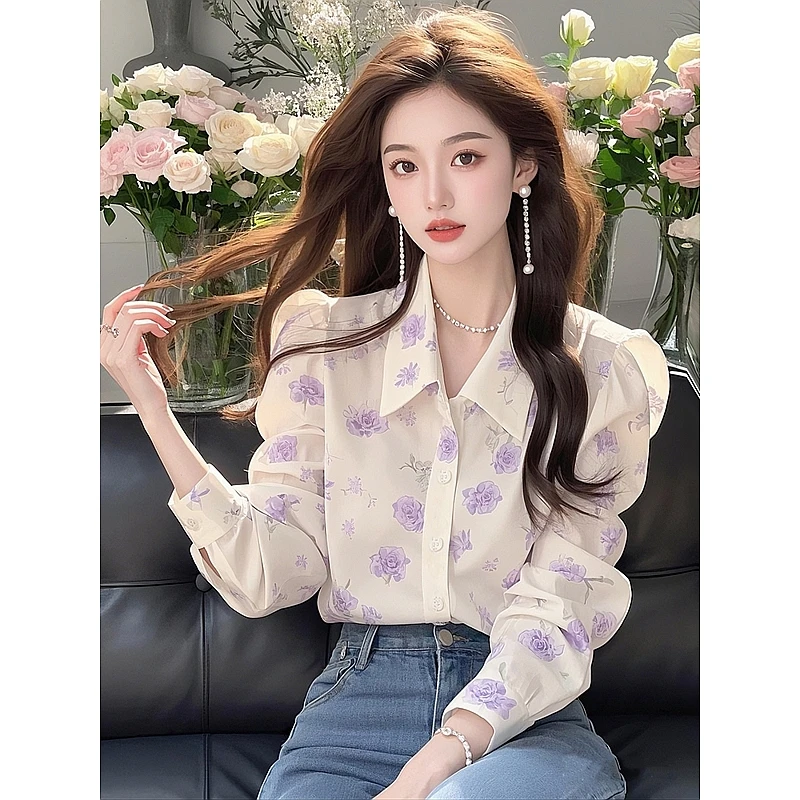 时尚上衣女韩系绝美超好看独特漂亮衬衣减龄洋气衬衫女春季