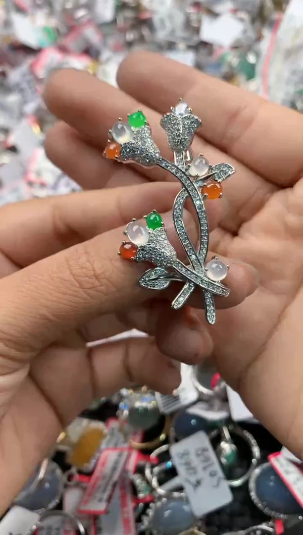 银S925镶嵌戒指翡翠15                2