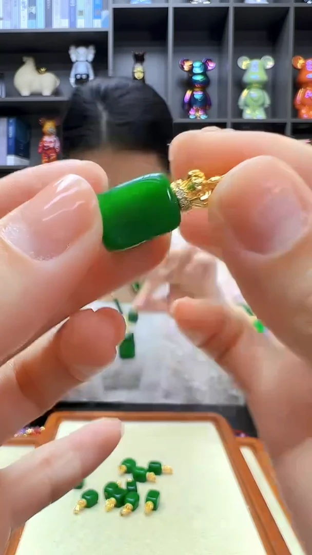 翡翠14K金镶嵌颈饰丹丹diy劲饰