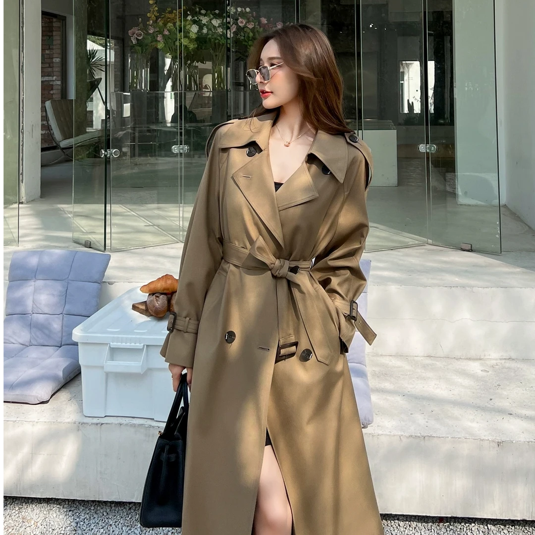 卡其色风衣外套女中长款2025春秋季新款今年流行韩版宽松气质大衣