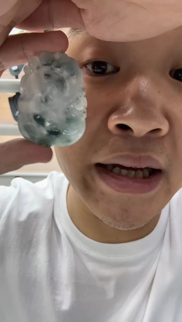 颈饰未镶嵌翡翠天然翡翠A货孤品一件