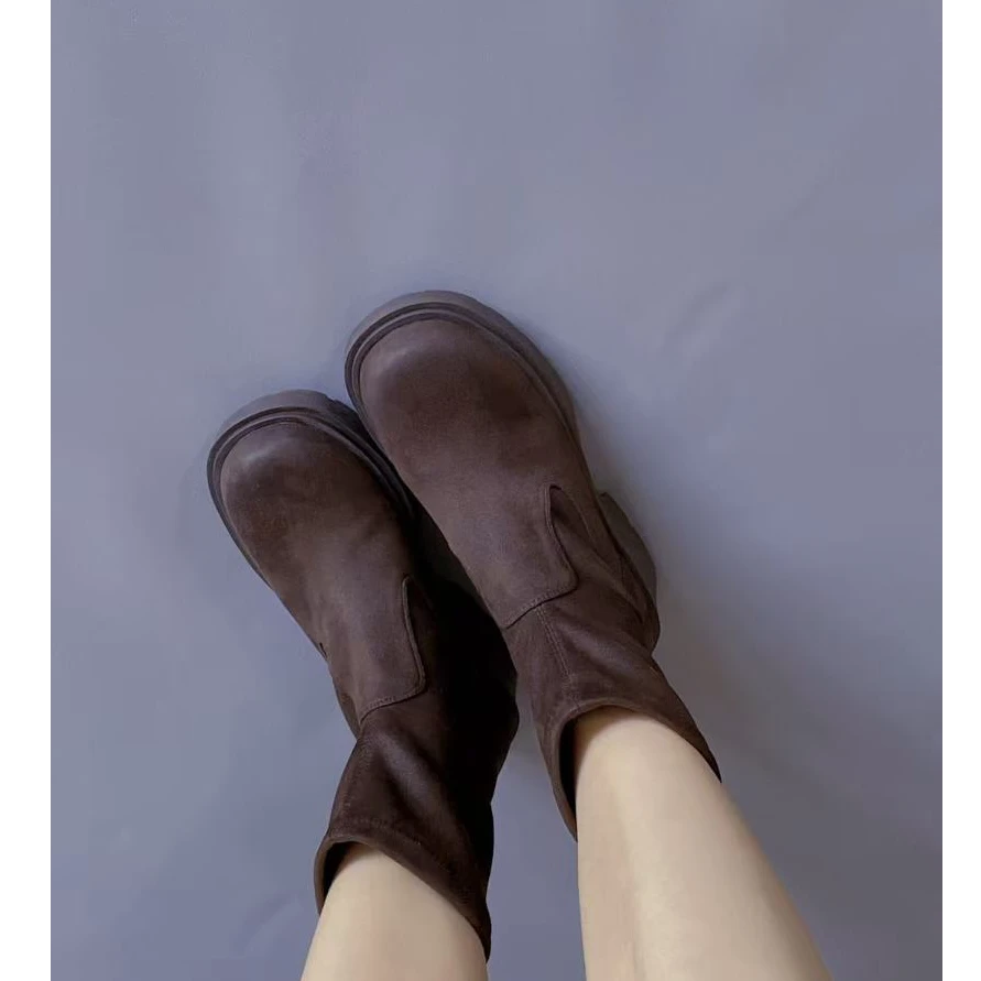 【Minority Focus】轻便秀气的弹力绒短靴显脚小暴走不累脚好搭