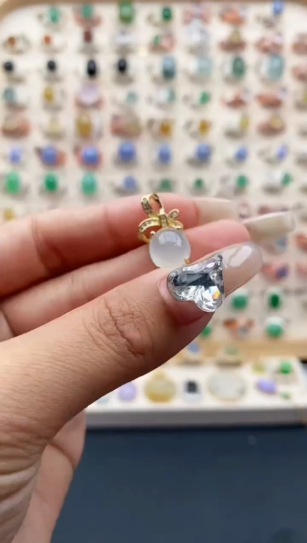 【闪购商品】翡翠戒指银S925镶嵌天然A货翡翠111  10+8