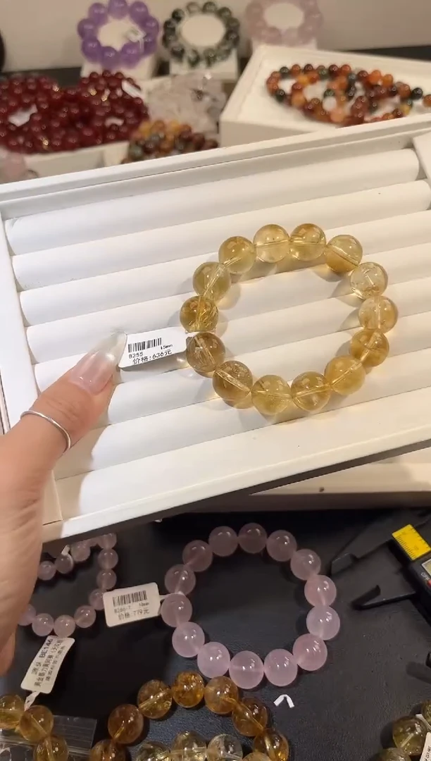 未镶嵌手链水晶多样性发一黄阿赛15mm