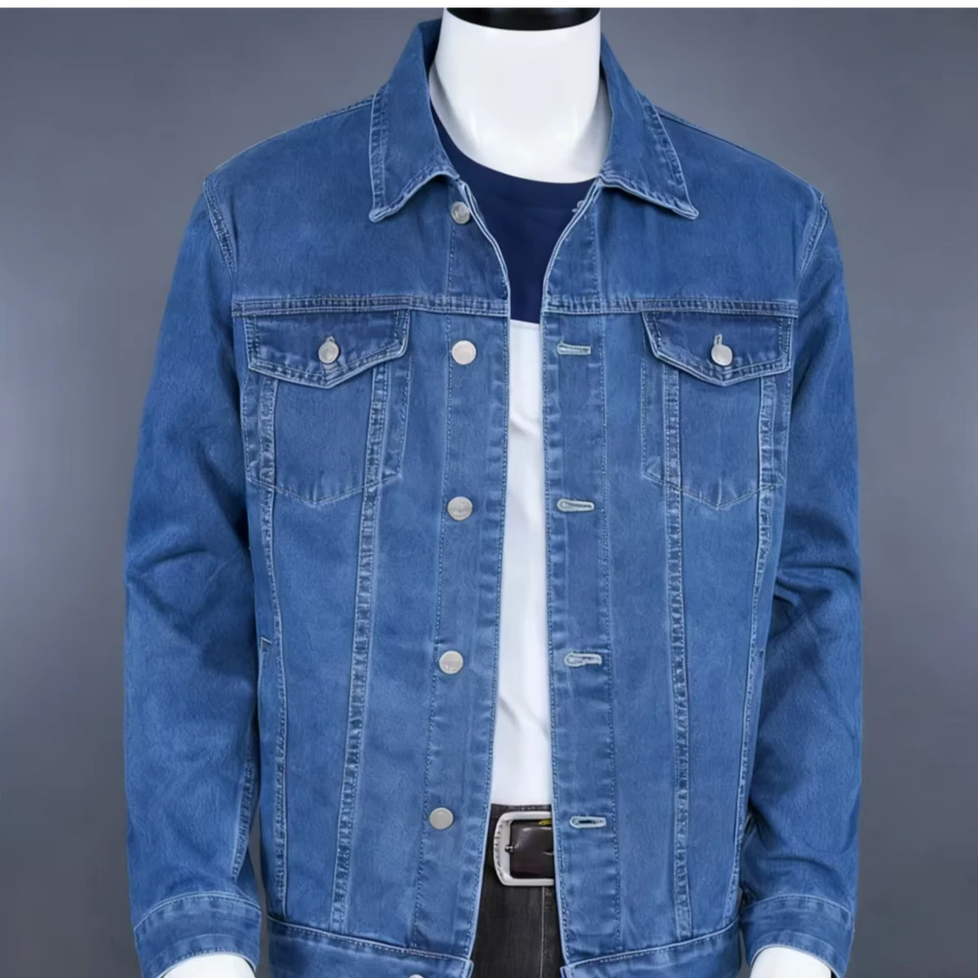 【豫濮海荷】直下摆春秋季工装棉牛仔夹克男时尚休闲夹克