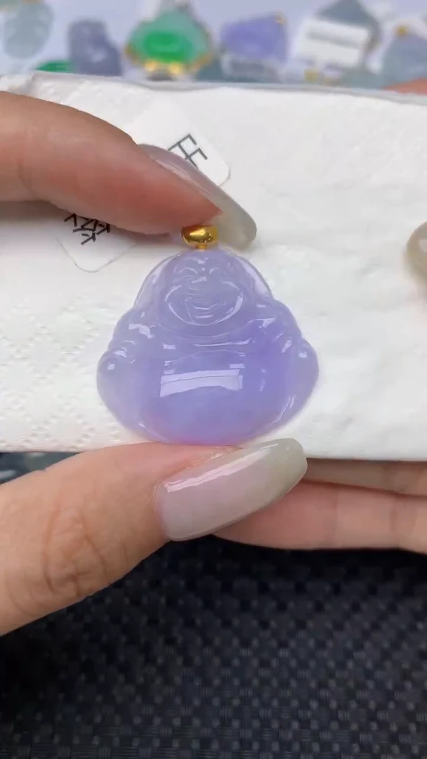 翡翠18K金镶嵌颈饰 天然缅甸翡翠a货百元以上9元证书费自理