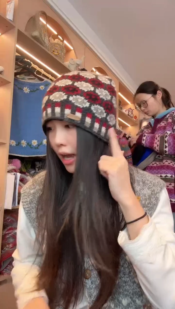 羊毛黑红羊毛帽52-57