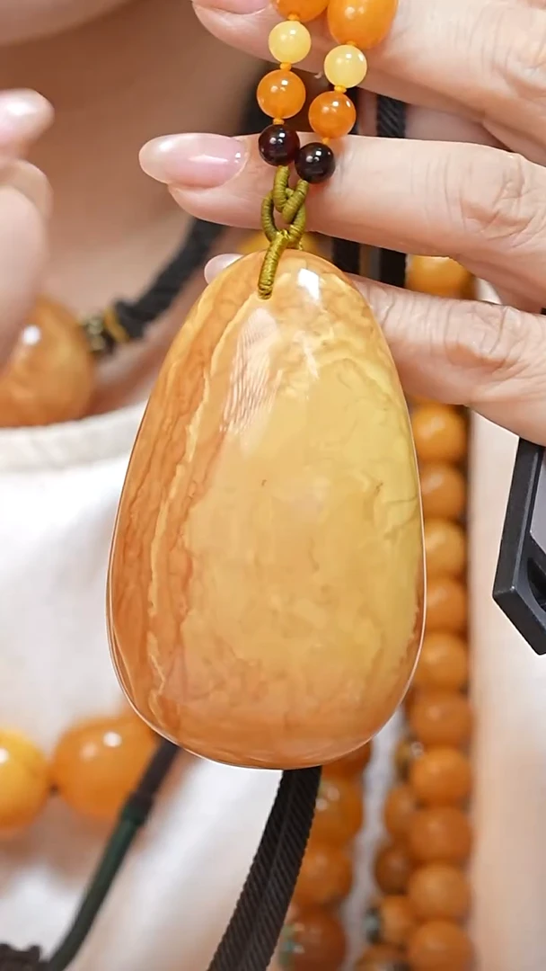 蜜蜡颈饰未镶嵌4134天然蜜蜡珠宝奇石云端妖孽妖花全部保真