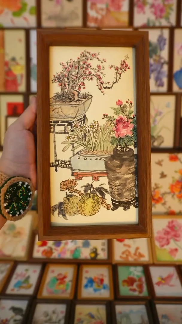 27*15深色框精品岁朝清供