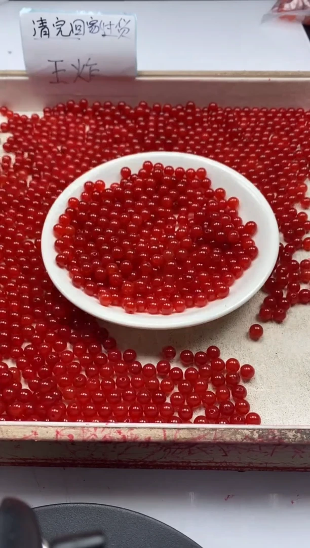 【闪购商品】玛瑙/玉髓颈饰未镶嵌w644冰锦红南红6mm*50颗