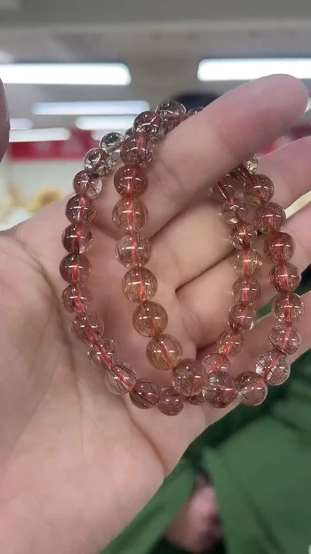 【闪购商品】发晶手链未镶嵌天然红发晶手串多样性发一7mm