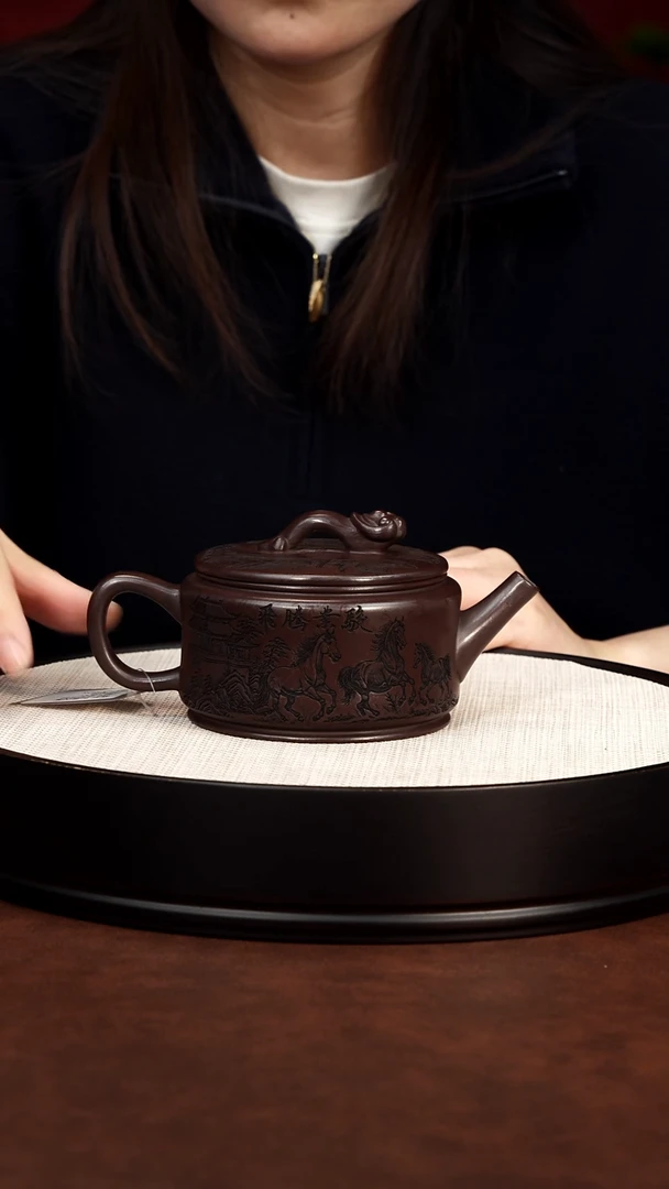 茶杯紫砂龙山古乌泥 如意汉瓦 郭玮