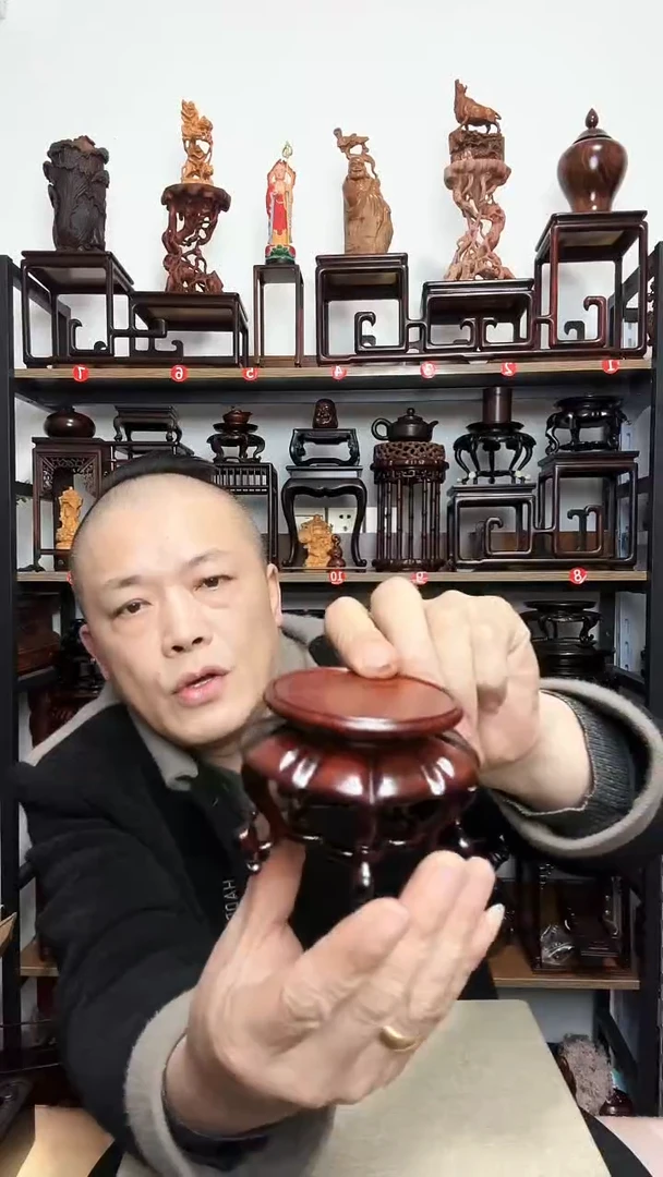 紫砂底座木内径6.5高6.5