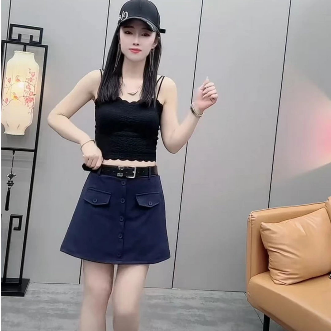 御姐风气质高腰短裙半身裙女夏小个子百搭显瘦防走光a字裙裤12066