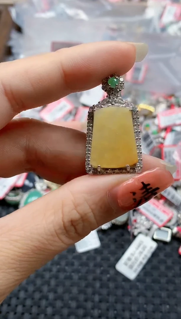 银S925镶嵌戒指翡翠天然A货缅甸翡翠