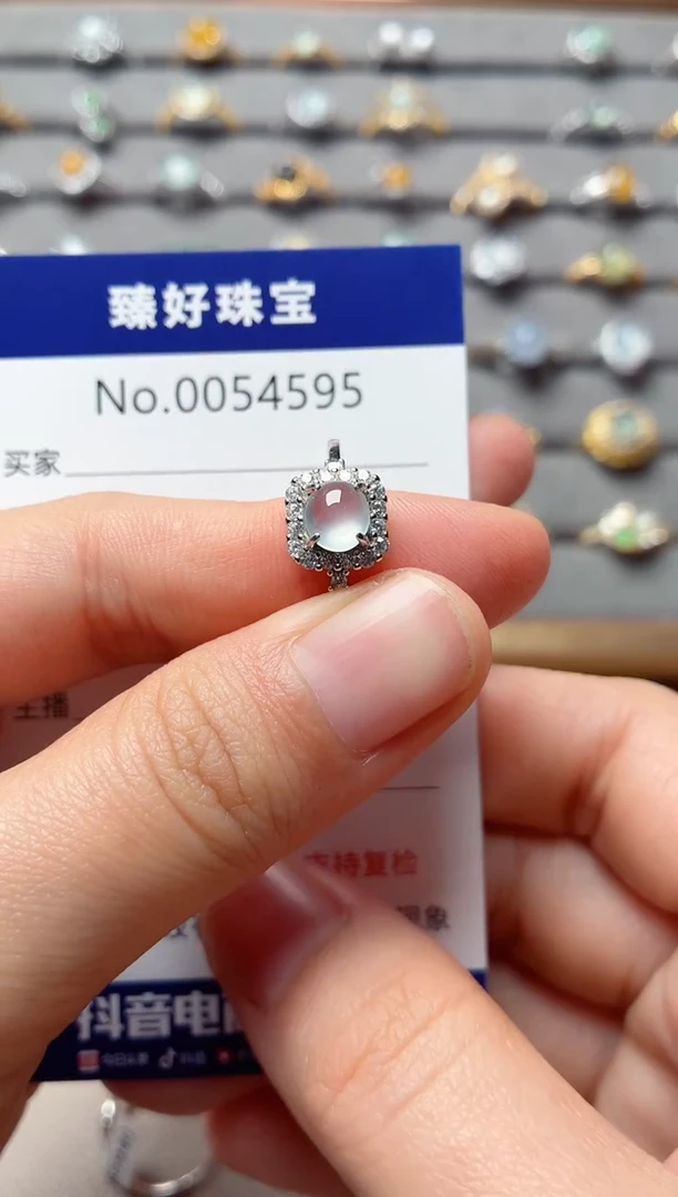 银S925镶嵌戒指翡翠1