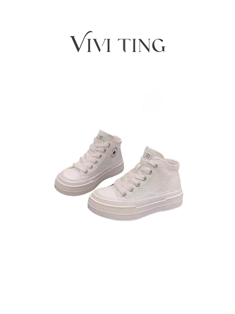 【VIVI·TING】婷姐推荐休闲时尚高帮系带平底板鞋小白鞋