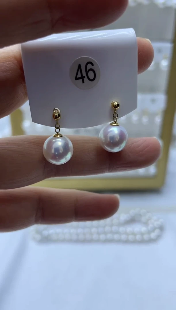 18K金镶嵌耳饰淡水珍珠46