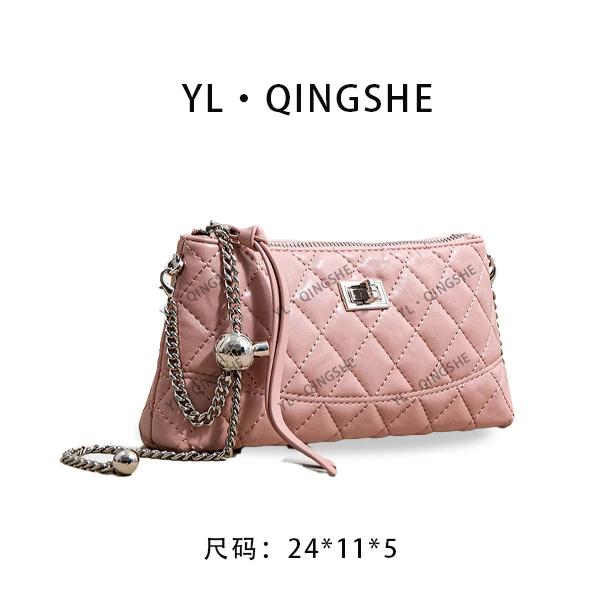 【依琳定制】女士潮流时尚经典气质手拎单肩包SK-92663-奶油粉